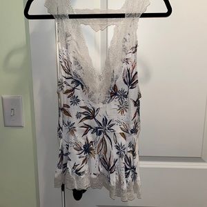 Free People Floral Lace Top